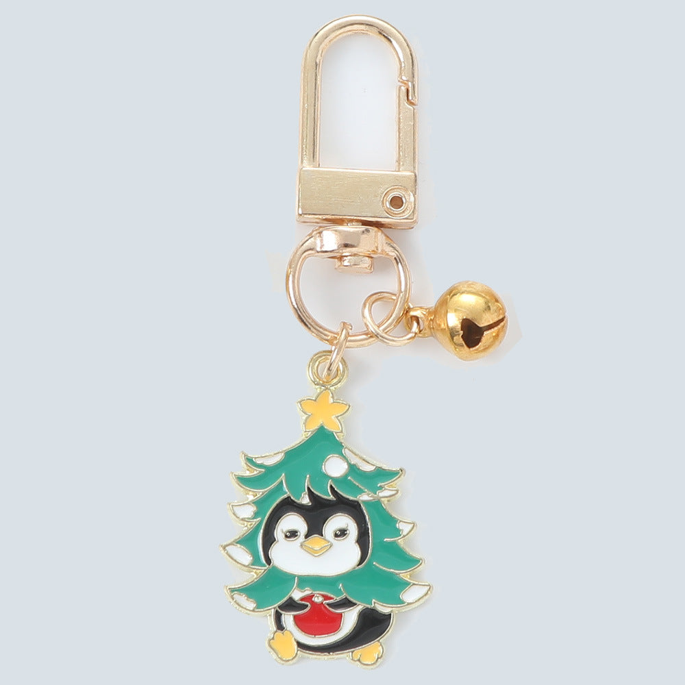 Wholesale Christmas Metal Penguin Santa Keychain
